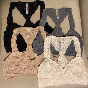 Lot of 4 Free People brand lace bralettes